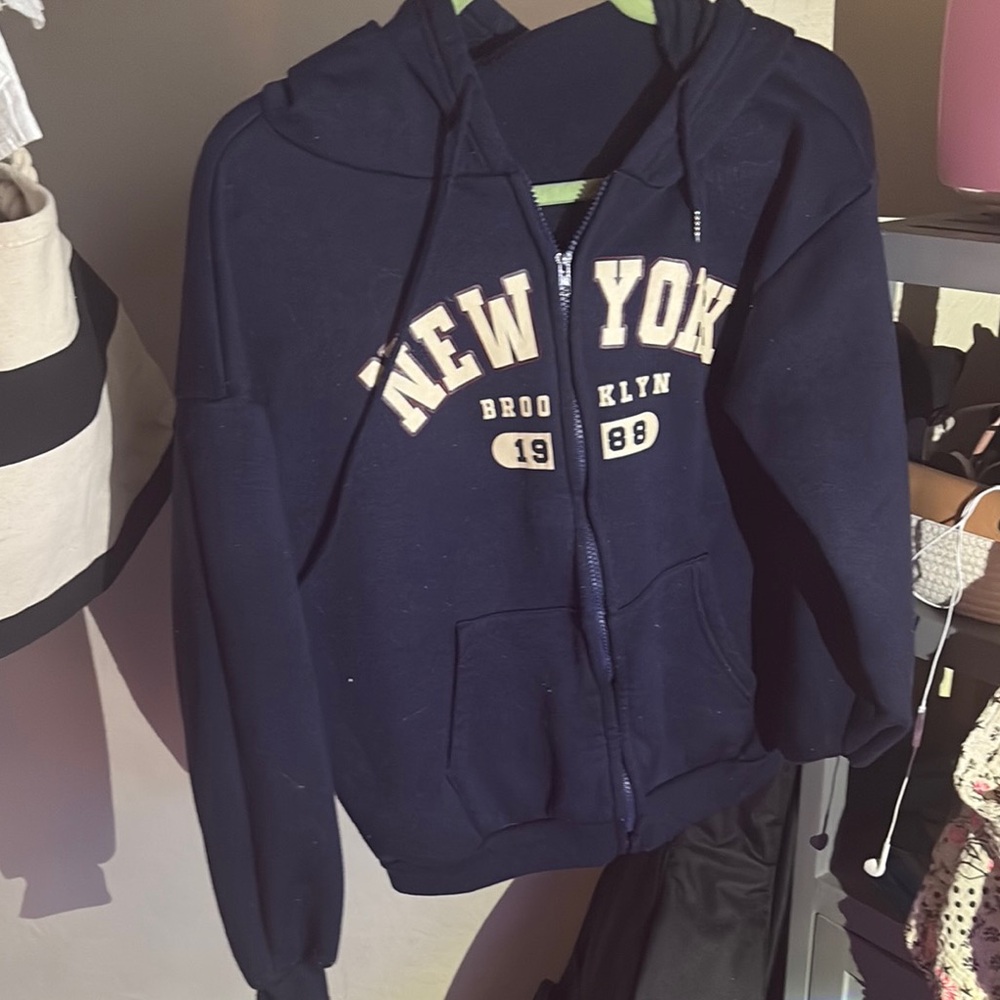 Navy Blue New York Brooklyn Hoodie